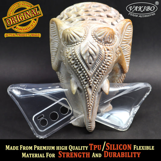 VAKIBO Super Premium Soft TPU Transparent Case With Dustplug,Side Grip,Corner Protection,lanyard Cuts,Camera Protection Suitable for Vivo V20SE