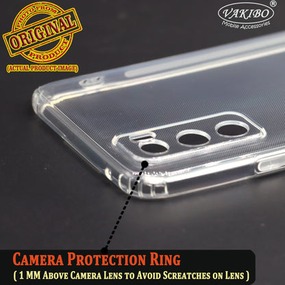 VAKIBO Super Premium Soft TPU Transparent Case With Dustplug,Side Grip,Corner Protection,lanyard Cuts,Camera Protection Suitable for Vivo V20SE