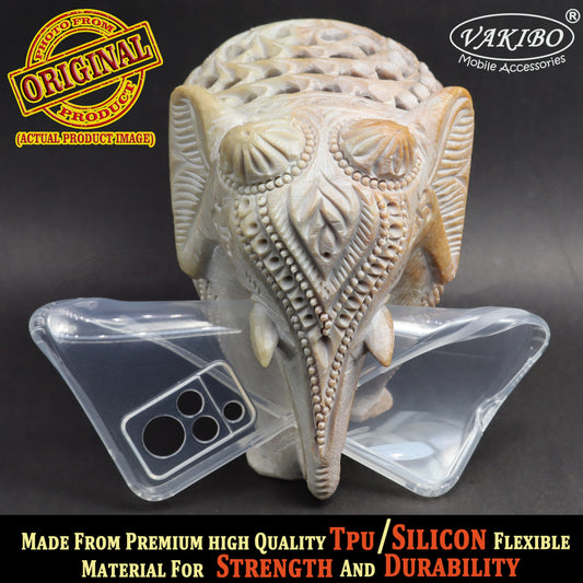 VAKIBO Super Premium Soft TPU Transparent Case With Dustplug,Side Grip,Corner Protection,lanyard Cuts,Camera Protection Suitable for Vivo V21