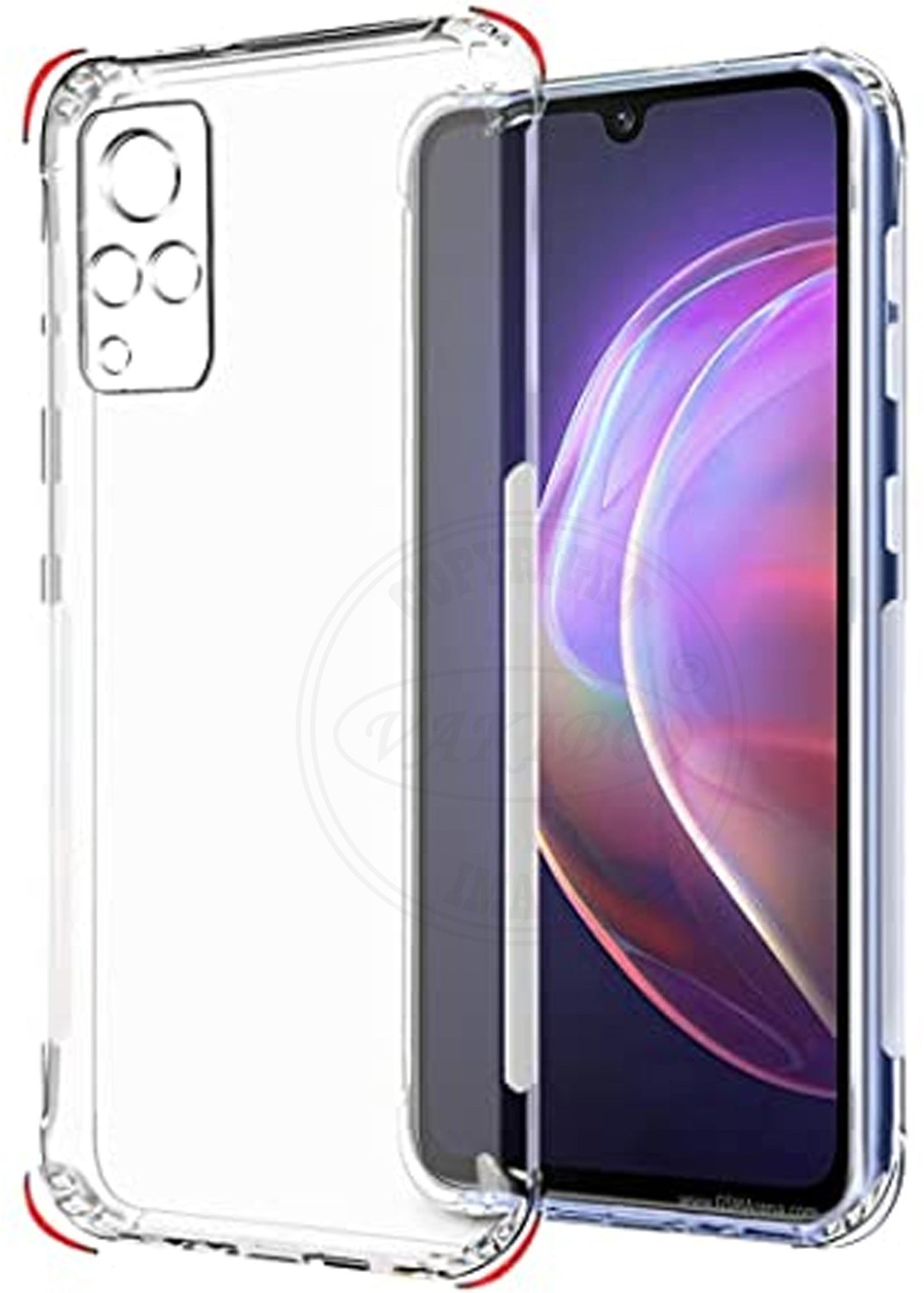 VAKIBO Super Premium Soft TPU Transparent Case With Dustplug,Side Grip,Corner Protection,lanyard Cuts,Camera Protection Suitable for Vivo V21