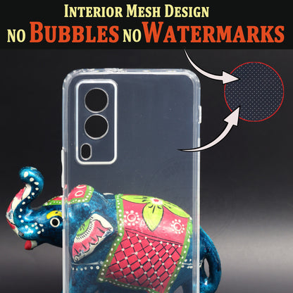 VAKIBO Super Premium Soft TPU Transparent Case With Dustplug,Side Grip,Corner Protection,lanyard Cuts,Camera Protection Suitable for Vivo V21E