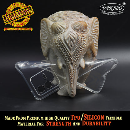 VAKIBO Super Premium Soft TPU Transparent Case With Dustplug,Side Grip,Corner Protection,lanyard Cuts,Camera Protection Suitable for Vivo V23 Pro