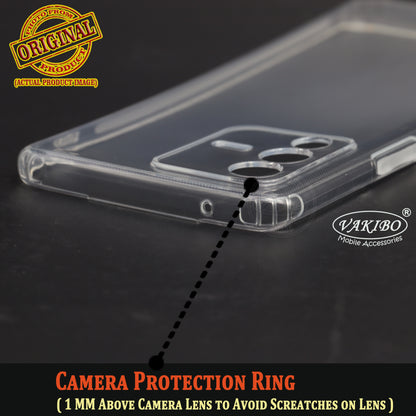 VAKIBO Super Premium Soft TPU Transparent Case With Dustplug,Side Grip,Corner Protection,lanyard Cuts,Camera Protection Suitable for Vivo V23 Pro