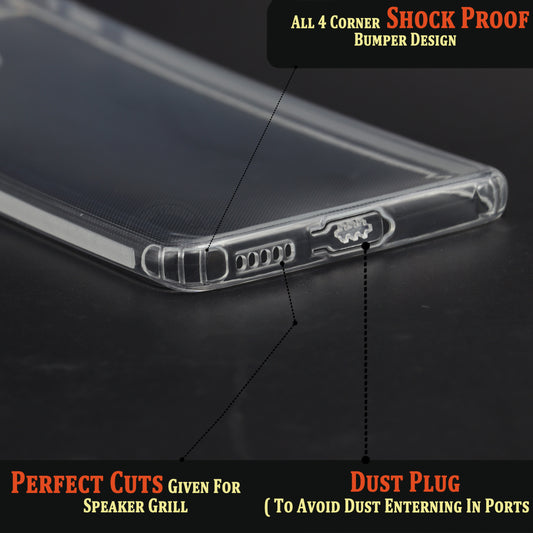 VAKIBO Super Premium Soft TPU Transparent Case With Dustplug,Side Grip,Corner Protection,lanyard Cuts,Camera Protection Suitable for Vivo V23 Pro