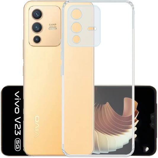 VAKIBO Super Premium Soft TPU Transparent Case With Dustplug,Side Grip,Corner Protection,lanyard Cuts,Camera Protection Suitable for Vivo V23 Pro