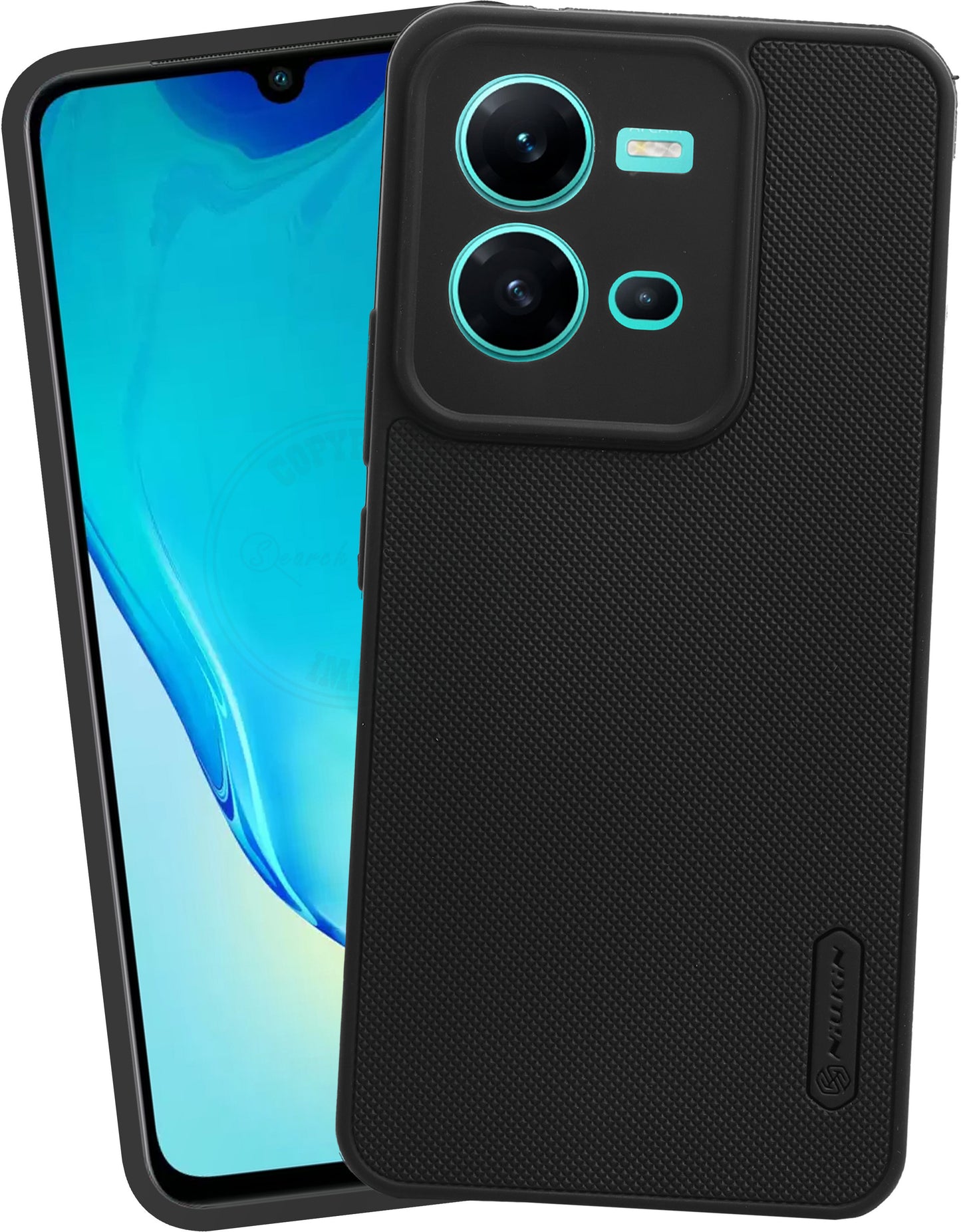 VAKIBO Dotted Black Coloured Made with Silicon Rubber TPU Back Cover Case Suitable for Vivo V25