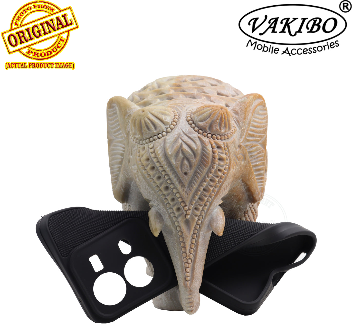 VAKIBO Dotted Black Coloured Made with Silicon Rubber TPU Back Cover Case Suitable for Vivo V25