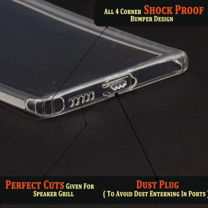 VAKIBO Super Premium Soft TPU Transparent Case With Dustplug,Side Grip,Corner Protection,lanyard Cuts,Camera Protection Suitable for Vivo V27 Pro