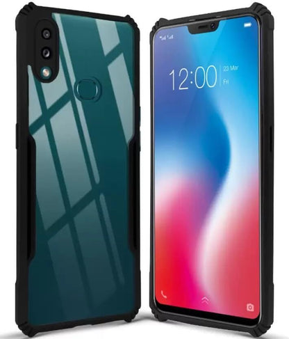 VAKIBO Super Premium Black Border Transparent Case With Corner Protection & Camera Protection Suitable for Vivo V9