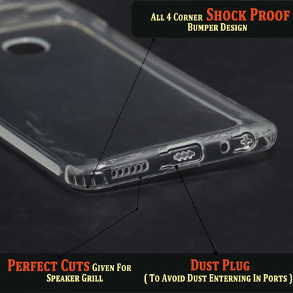 VAKIBO Super Premium Soft TPU Transparent Case With Dustplug,Side Grip,Corner Protection,lanyard Cuts,Camera Protection Suitable for Vivo V9