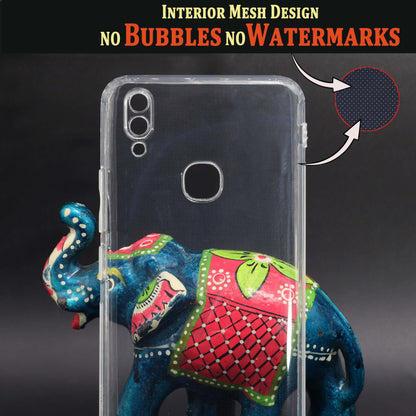 VAKIBO Super Premium Soft TPU Transparent Case With Dustplug,Side Grip,Corner Protection,lanyard Cuts,Camera Protection Suitable for Vivo V9