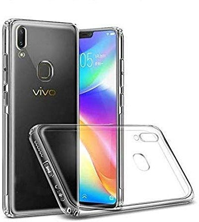 VAKIBO Super Premium Soft TPU Transparent Case With Dustplug,Side Grip,Corner Protection,lanyard Cuts,Camera Protection Suitable for Vivo V9