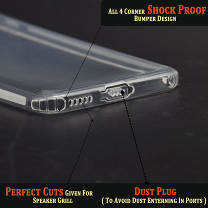 VAKIBO Super Premium Soft TPU Transparent Case With Dustplug,Side Grip,Corner Protection,lanyard Cuts,Camera Protection Suitable for Vivo X60