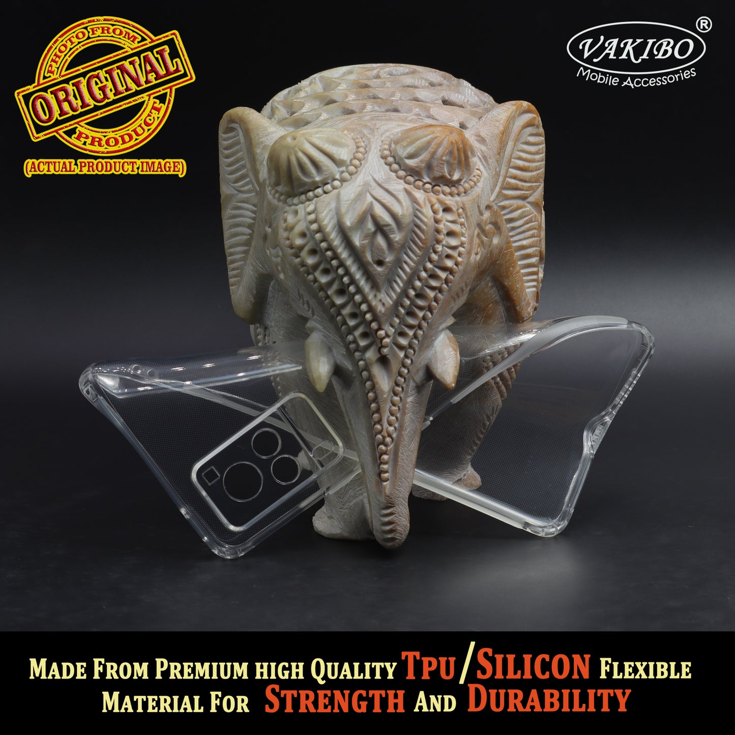 VAKIBO Super Premium Soft TPU Transparent Case With Dustplug,Side Grip,Corner Protection,lanyard Cuts,Camera Protection Suitable for Vivo X60 Pro