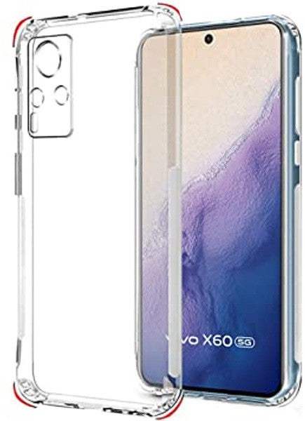 VAKIBO Super Premium Soft TPU Transparent Case With Dustplug,Side Grip,Corner Protection,lanyard Cuts,Camera Protection Suitable for Vivo X60 Pro