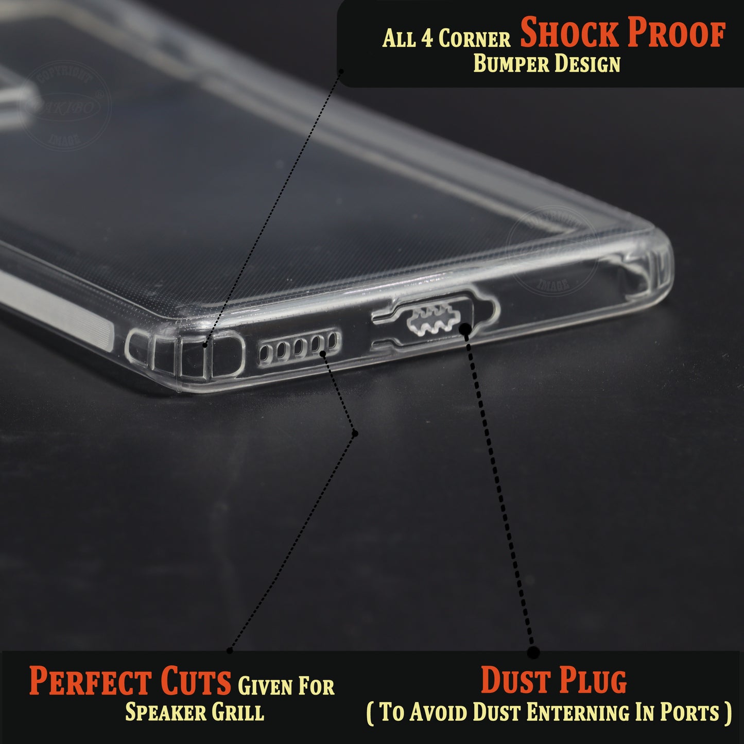 VAKIBO Super Premium Soft TPU Transparent Case With Dustplug,Side Grip,Corner Protection,lanyard Cuts,Camera Protection Suitable for Vivo X70 Pro Plus