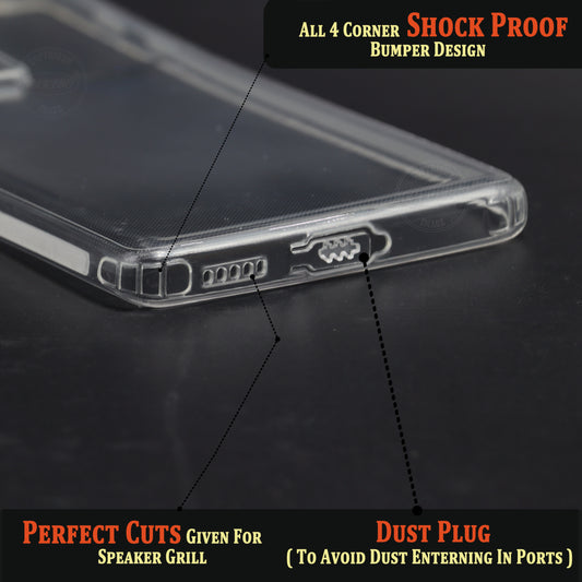 VAKIBO Super Premium Soft TPU Transparent Case With Dustplug,Side Grip,Corner Protection,lanyard Cuts,Camera Protection Suitable for Vivo X70 Pro Plus