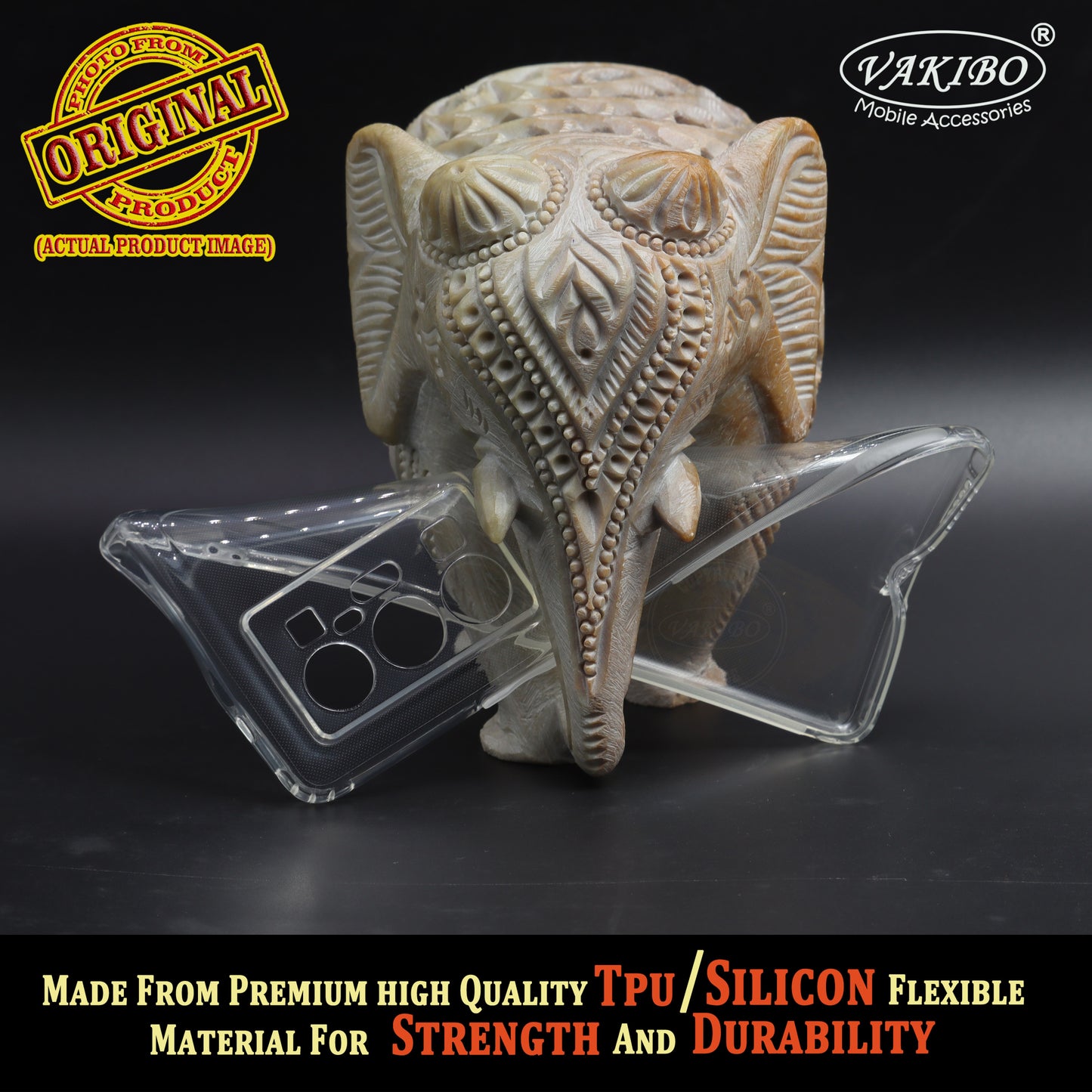 VAKIBO Super Premium Soft TPU Transparent Case With Dustplug,Side Grip,Corner Protection,lanyard Cuts,Camera Protection Suitable for Vivo X70 Pro Plus