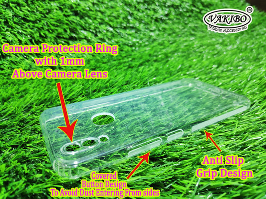 VAKIBO Super Premium Soft TPU Transparent Case With Dustplug,Side Grip,Corner Protection,lanyard Cuts,Camera Protection Suitable for Vivo Y11 2019