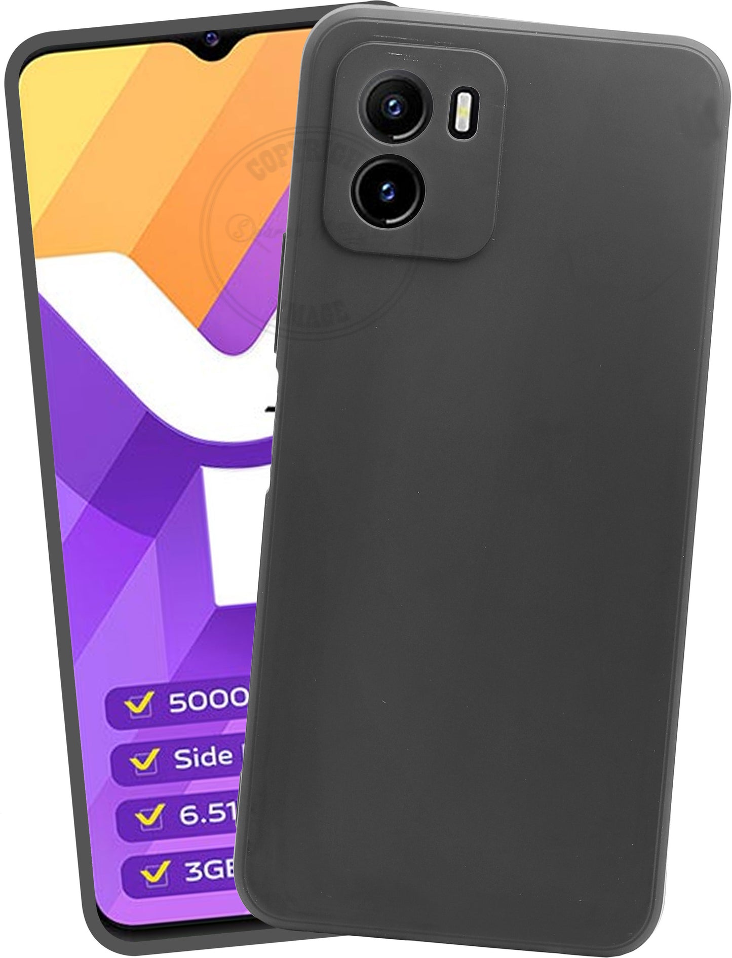 VAKIBO Matte 1.5 MM Thick With Camera Protection Black Coloured Soft TPU Rubber Back Cover Case Suitable for Vivo Y15S