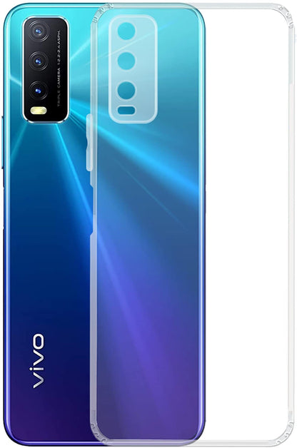 VAKIBO Super Premium Soft TPU Transparent Case With Dustplug,Side Grip,Corner Protection,lanyard Cuts,Camera Protection Suitable for Vivo Y20i