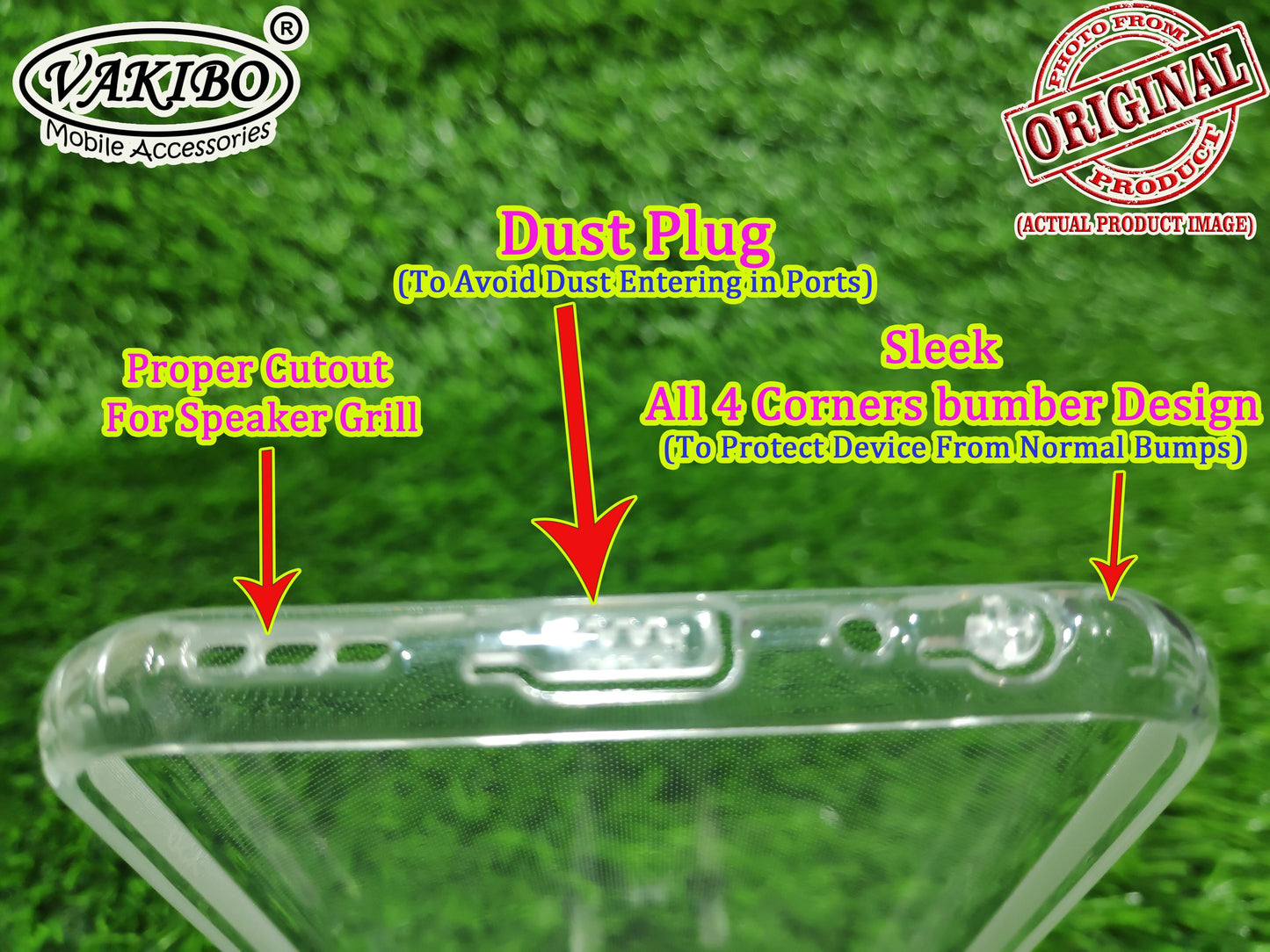 VAKIBO Super Premium Soft TPU Transparent Case With Dustplug,Side Grip,Corner Protection,lanyard Cuts,Camera Protection Suitable for Vivo Y20