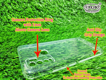 VAKIBO Super Premium Soft TPU Transparent Case With Dustplug,Side Grip,Corner Protection,lanyard Cuts,Camera Protection Suitable for Vivo Y30