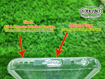 VAKIBO Super Premium Soft TPU Transparent Case With Dustplug,Side Grip,Corner Protection,lanyard Cuts,Camera Protection Suitable for Vivo Y50