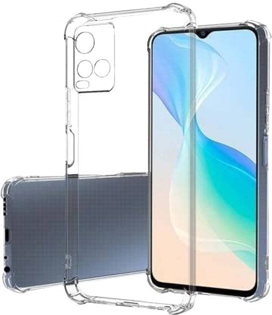 VAKIBO Super Premium Soft TPU Transparent Case With Dustplug,Side Grip,Corner Protection,lanyard Cuts,Camera Protection Suitable for Vivo Y21 2021