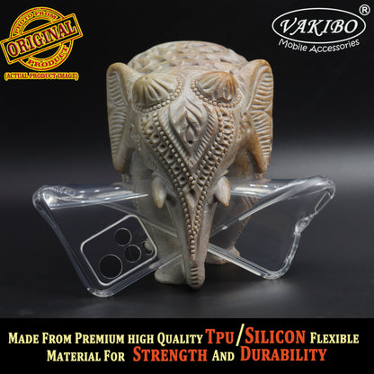 VAKIBO Super Premium Soft TPU Transparent Case With Dustplug,Side Grip,Corner Protection,lanyard Cuts,Camera Protection Suitable for Vivo Y21