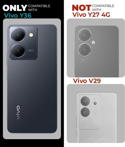 VAKIBO Super Premium Black Border Transparent Case With Corner Protection & Camera Protection Suitable for Vivo Y36