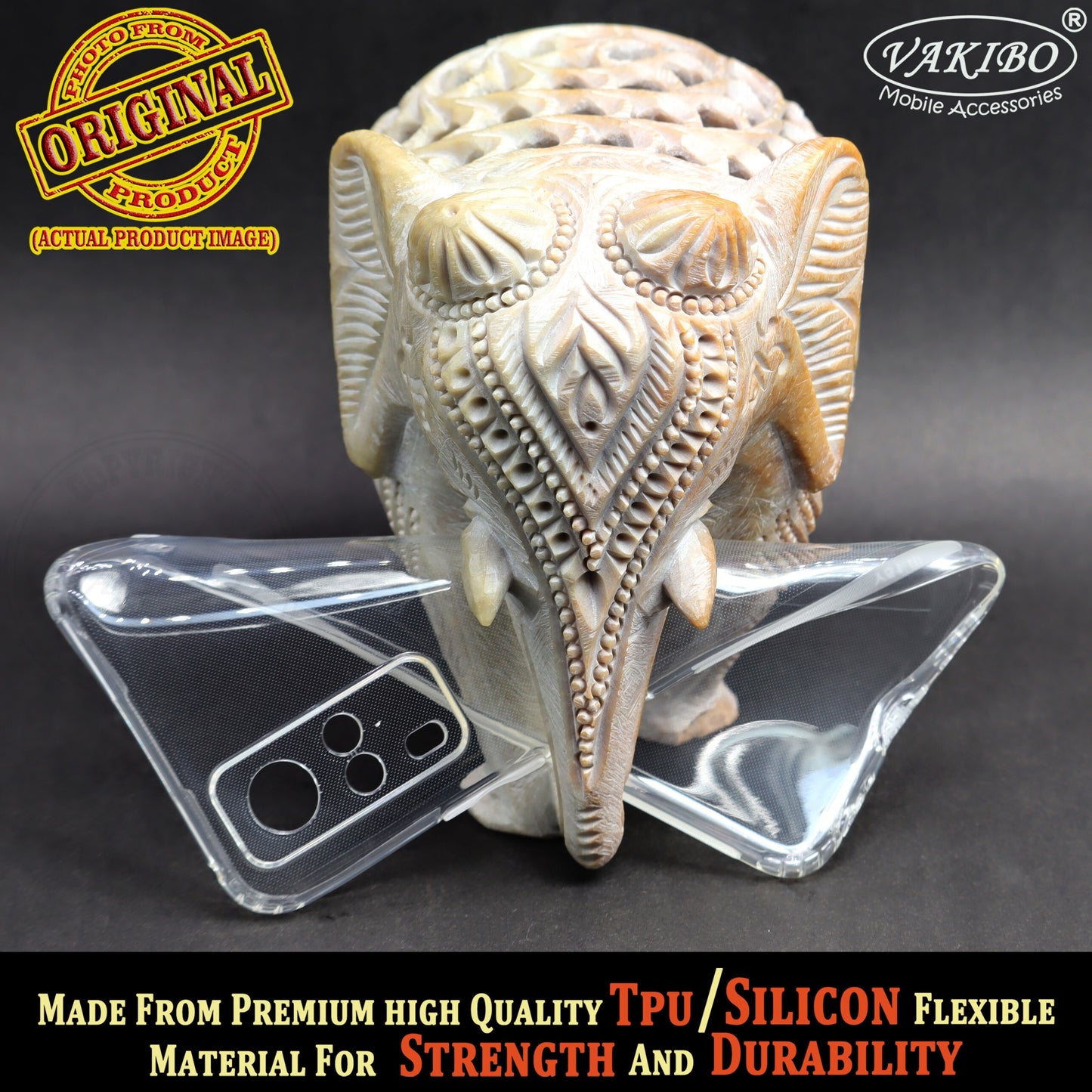 VAKIBO Super Premium Soft TPU Transparent Case With Dustplug,Side Grip,Corner Protection,lanyard Cuts,Camera Protection Suitable for Vivo Y53S