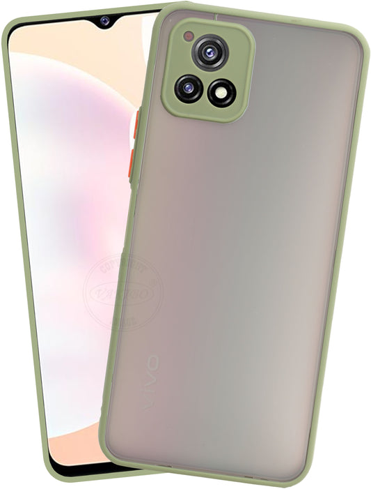 VAKIBO Smoke Design With Camera Protection Light Green Coloured Soft Sides and Hard Back Back Cover Case Suitable for Vivo Y52s