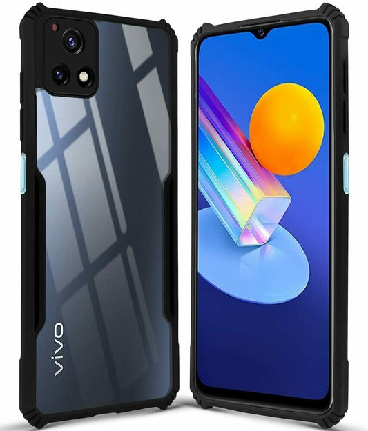 VAKIBO Super Premium Black Border Transparent Case With Corner Protection & Camera Protection Suitable for Vivo Y72 5G