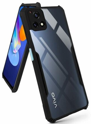 VAKIBO Super Premium Black Border Transparent Case With Corner Protection & Camera Protection Suitable for Vivo Y72 5G