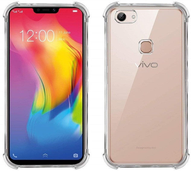 VAKIBO Super Premium Soft TPU Transparent Case With Dustplug,Side Grip,Corner Protection,lanyard Cuts,Camera Protection Suitable for Vivo Y83