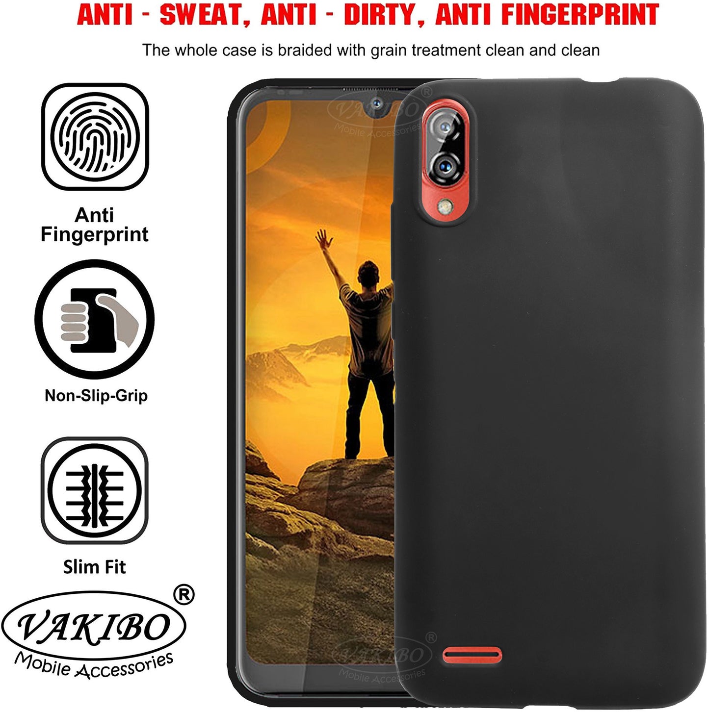 VAKIBO Matte Frosted Black Coloured Soft TPU Back Cover Case Suitable for Gionee Max