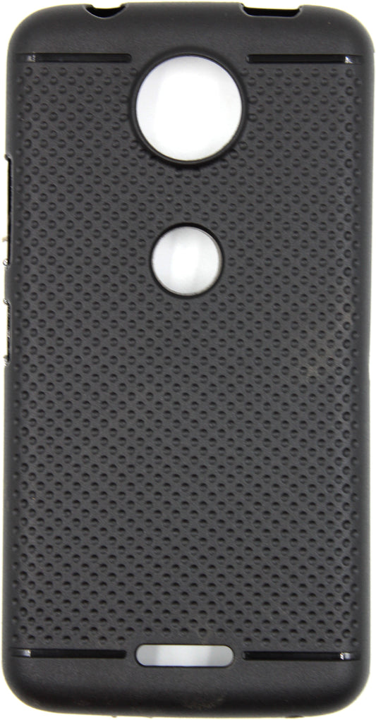 VAKIBO Dotted Design Black Coloured Soft TPU Back Cover Case Suitable for Moto C