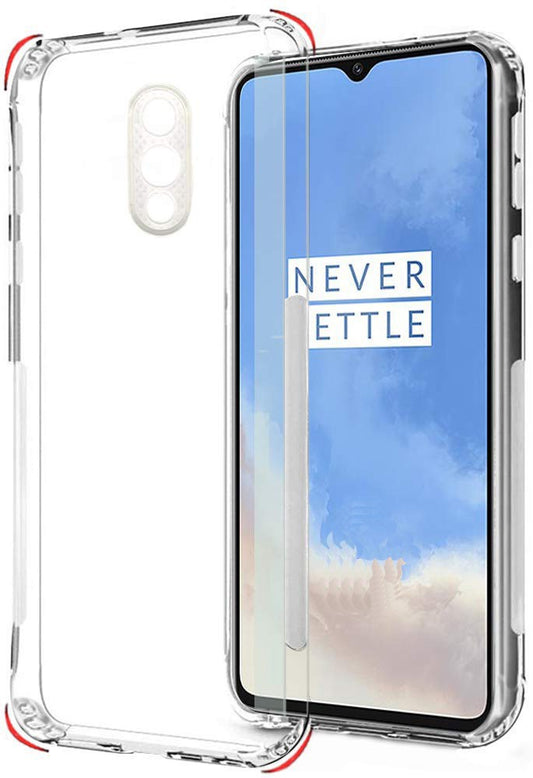 VAKIBO Super Premium Soft TPU Transparent Case With Dustplug,Side Grip,Corner Protection,lanyard Cuts,Camera Protection Suitable for Oneplus 7