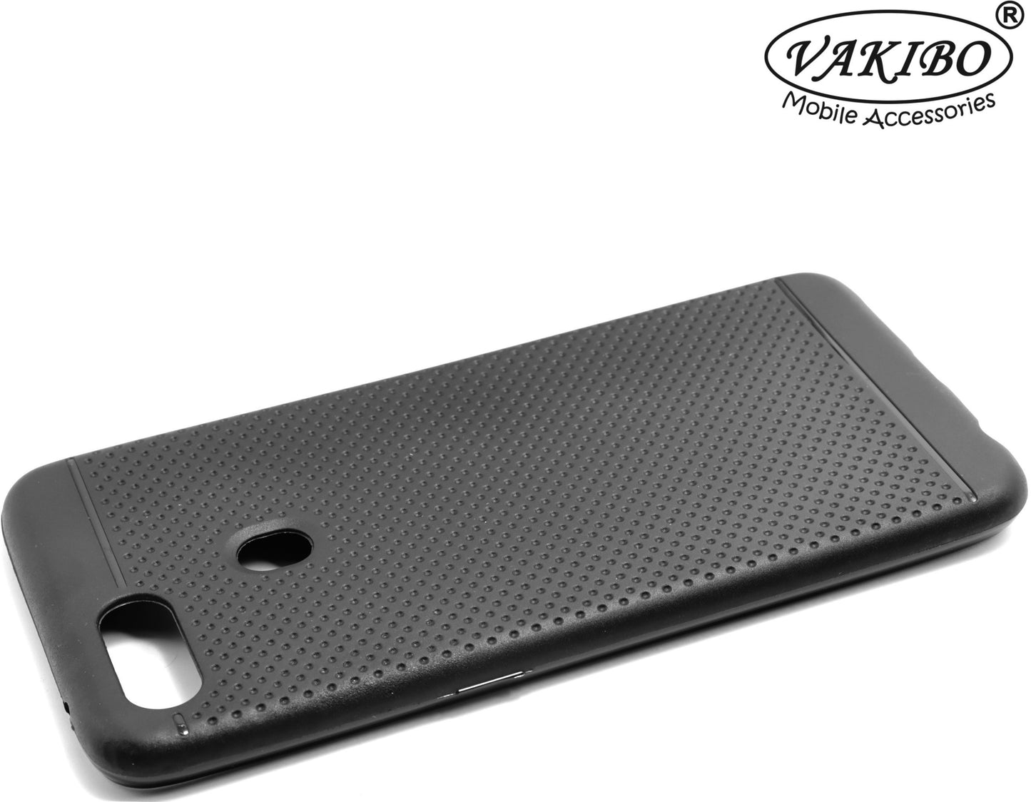 VAKIBO Dotted Design Black Coloured Soft TPU Back Cover Case Suitable for Realme U1