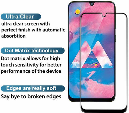 Super Premium Quality Tempered Glass Screen Guard Protector With Black Border Suitable For Samsung Galaxy A30