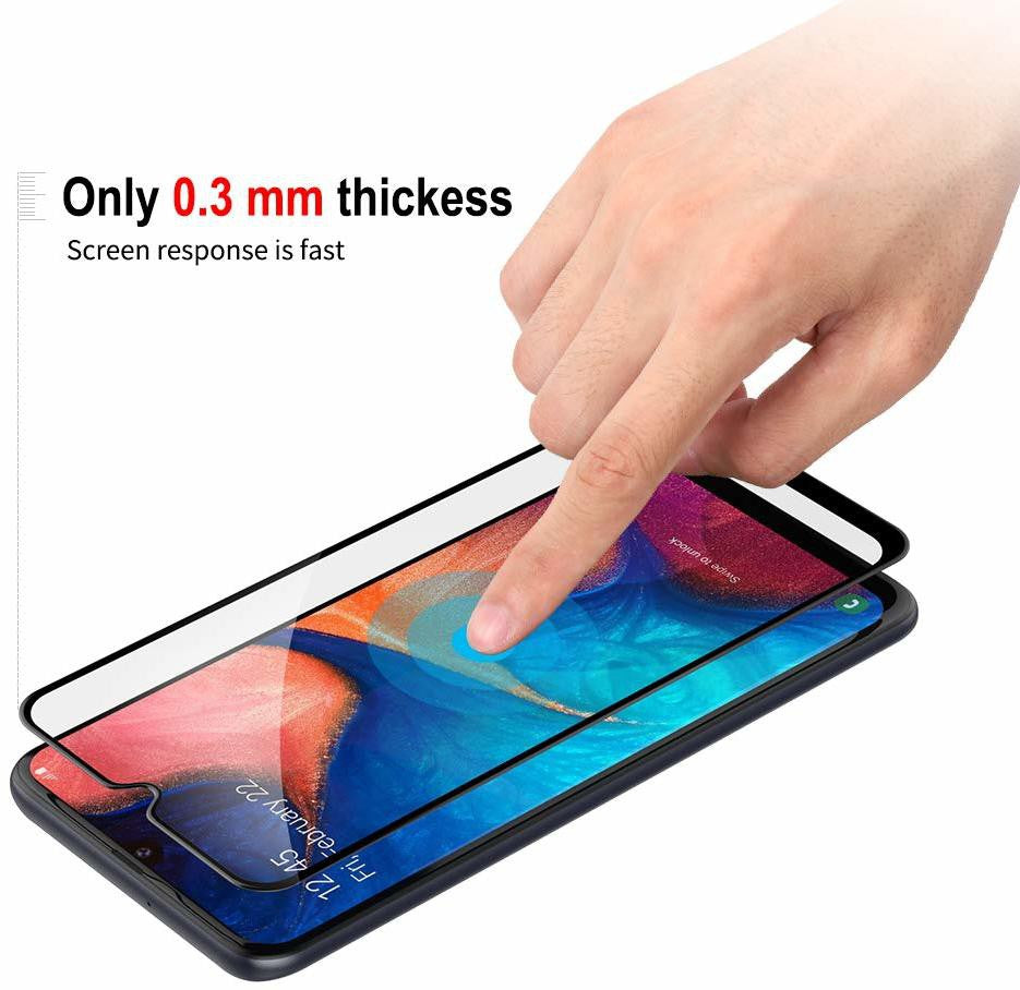Super Premium Quality Tempered Glass Screen Guard Protector With Black Border Suitable For Samsung Galaxy A30