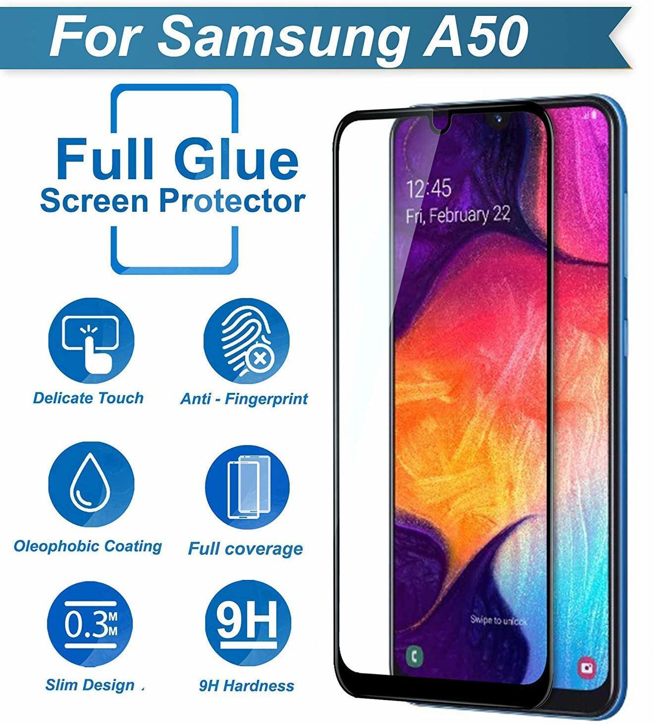 Super Premium Quality Tempered Glass Screen Guard Protector With Black Border Suitable For Samsung Galaxy M30