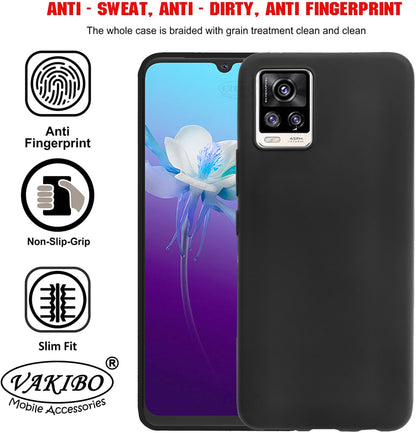 VAKIBO Matte Frosted Black Coloured Soft TPU Back Cover Case Suitable for Vivo V20