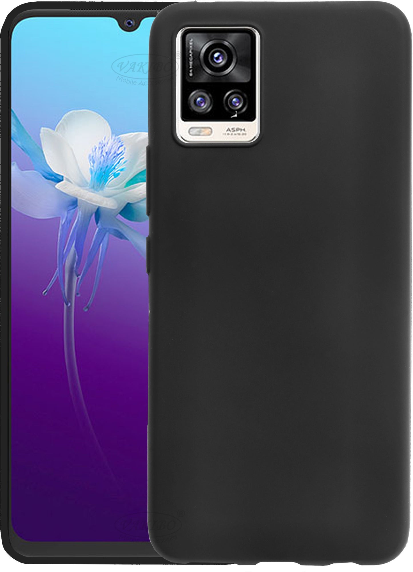 VAKIBO Matte Frosted Black Coloured Soft TPU Back Cover Case Suitable for Vivo V20