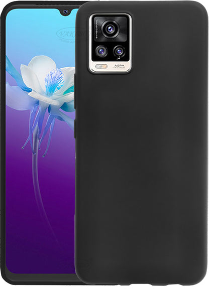 VAKIBO Matte Frosted Black Coloured Soft TPU Back Cover Case Suitable for Vivo V20
