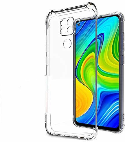 VAKIBO Super Premium Soft TPU Transparent Case With Dustplug,Side Grip,Corner Protection,lanyard Cuts,Camera Protection Suitable for Mi Redmi Note 9