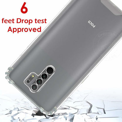 VAKIBO Super Premium Soft TPU Transparent Case With Dustplug,Side Grip,Corner Protection,lanyard Cuts,Camera Protection Suitable for Mi Redmi 9 Prime