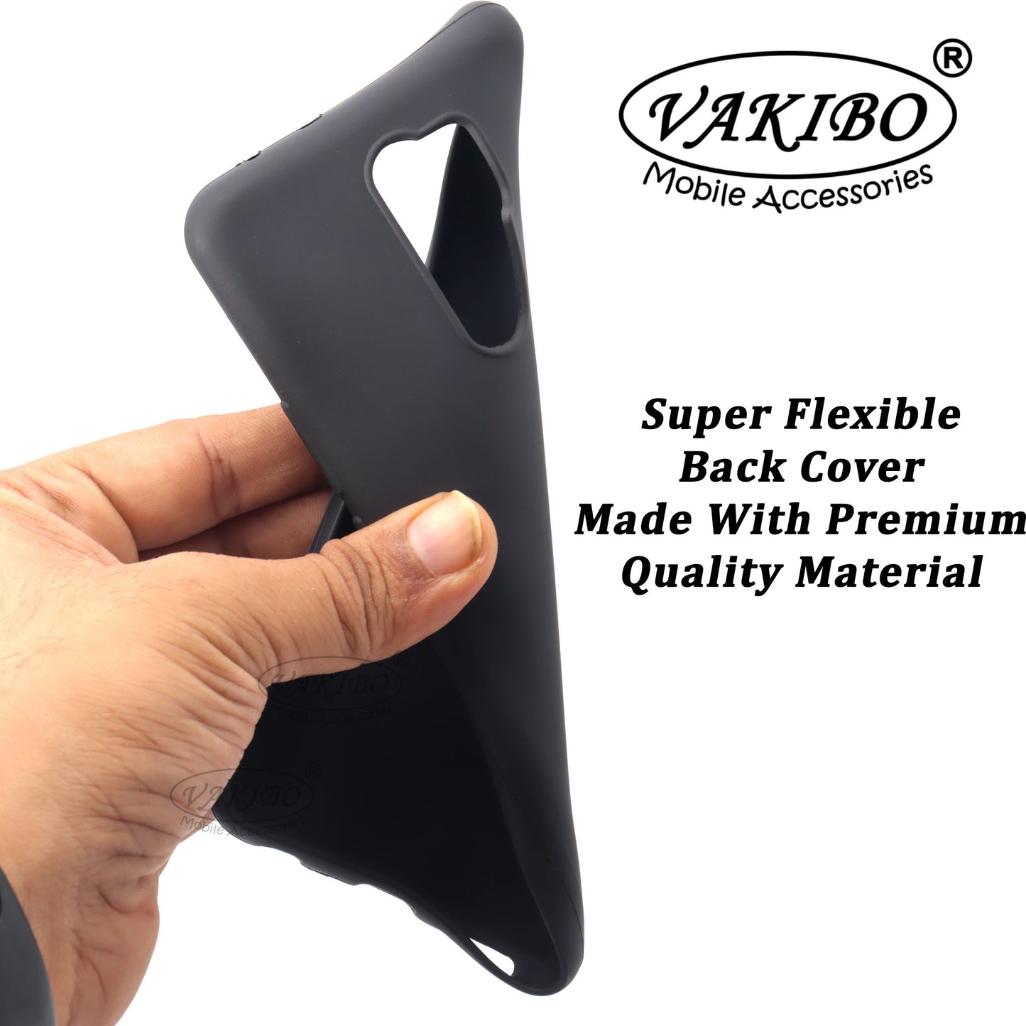 VAKIBO Matte Frosted Black Coloured Soft TPU Back Cover Case Suitable for Mi Poco M2