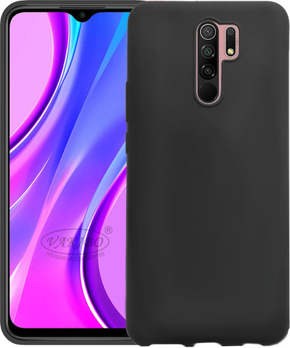 VAKIBO Matte Frosted Black Coloured Soft TPU Back Cover Case Suitable for Mi Redmi 9 Prime